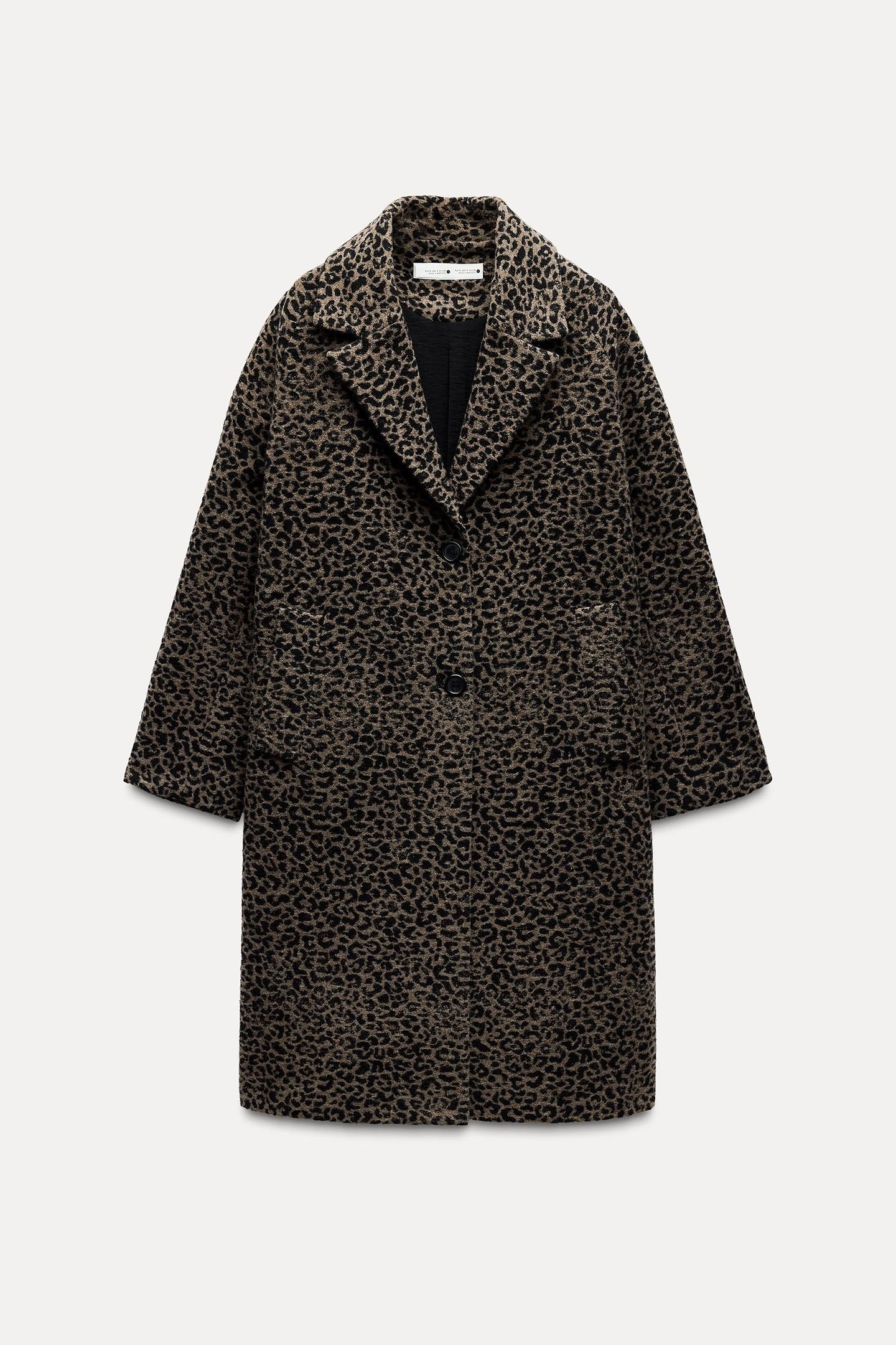CAPPOTTO STAMPA ANIMALIER IN MISTO LANA