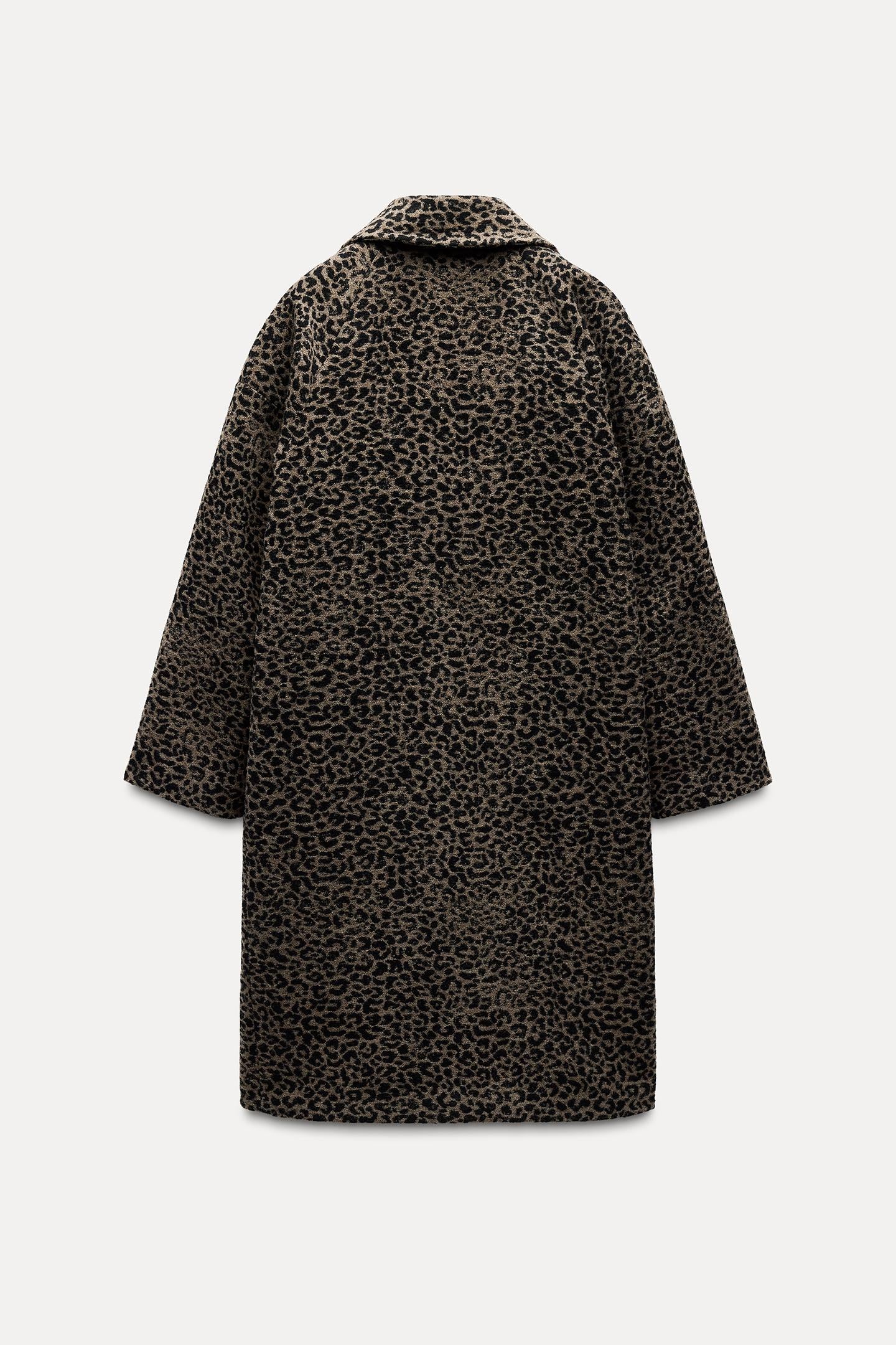 CAPPOTTO STAMPA ANIMALIER IN MISTO LANA
