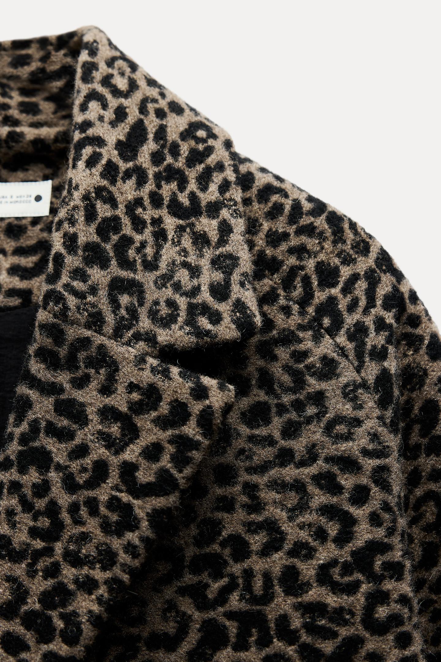 CAPPOTTO STAMPA ANIMALIER IN MISTO LANA