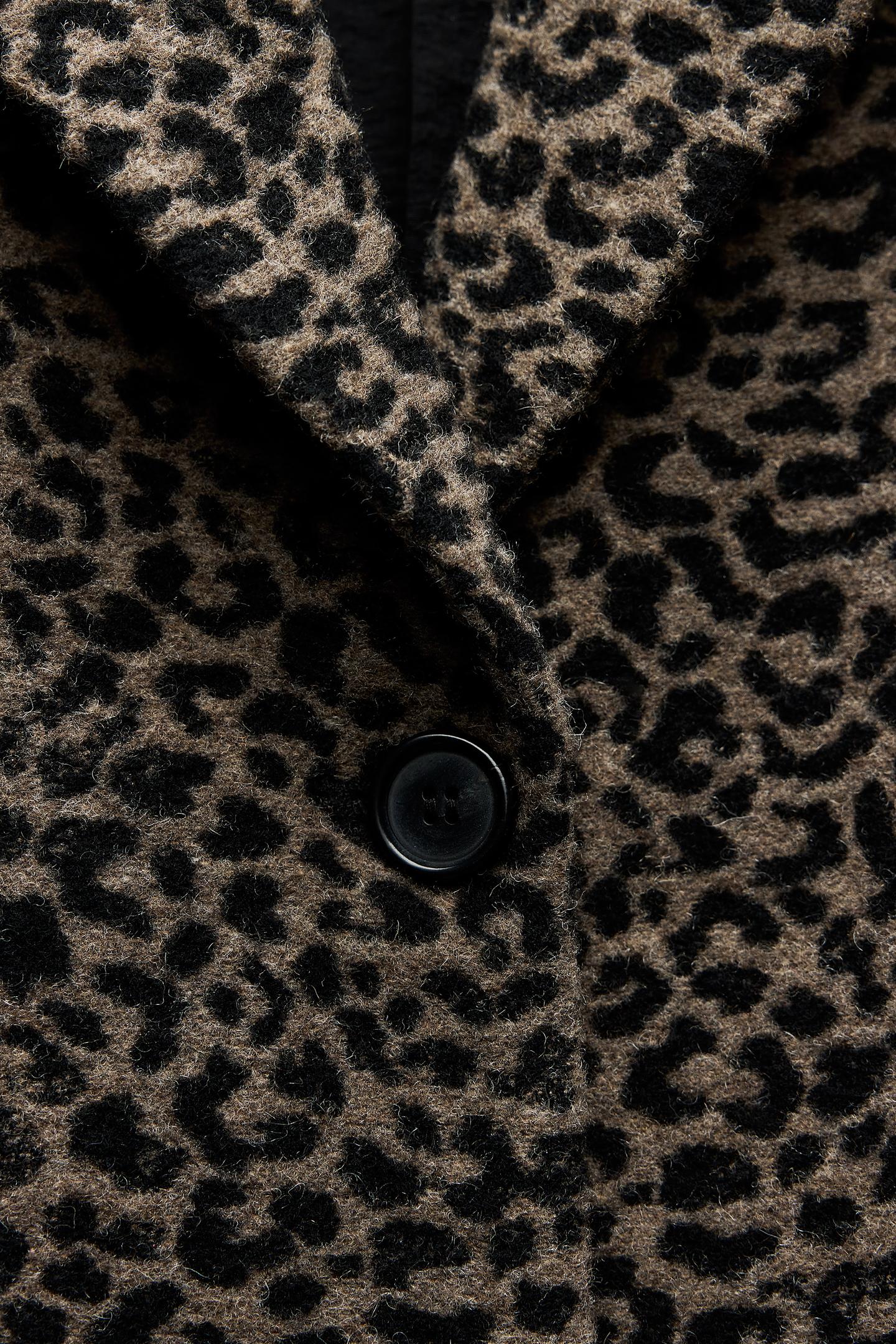 CAPPOTTO STAMPA ANIMALIER IN MISTO LANA