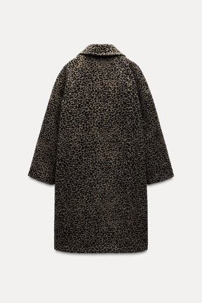 CAPPOTTO STAMPA ANIMALIER IN MISTO LANA