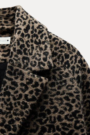 CAPPOTTO STAMPA ANIMALIER IN MISTO LANA